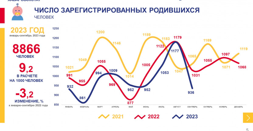 Демографические показатели Хабаровского края за январь-сентябрь 2023